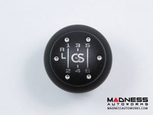 FIAT 500 Gear Shift Knob - Craven Speed - Stainless Steel w/ Black Acetal Outer Sleeve + Red Top - ABARTH Version